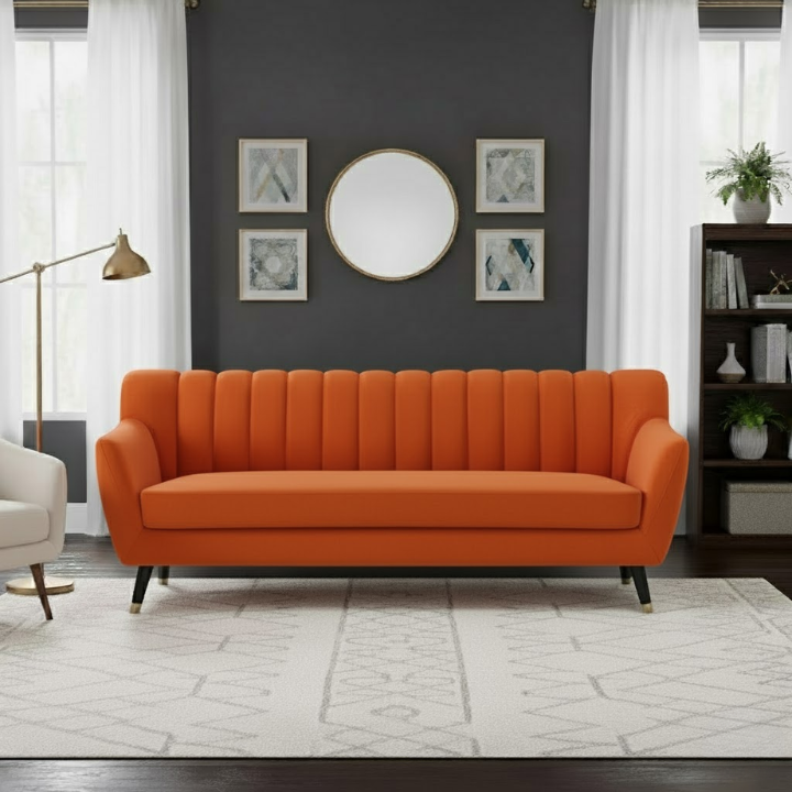 KD 3-Seater Velvet Sofa