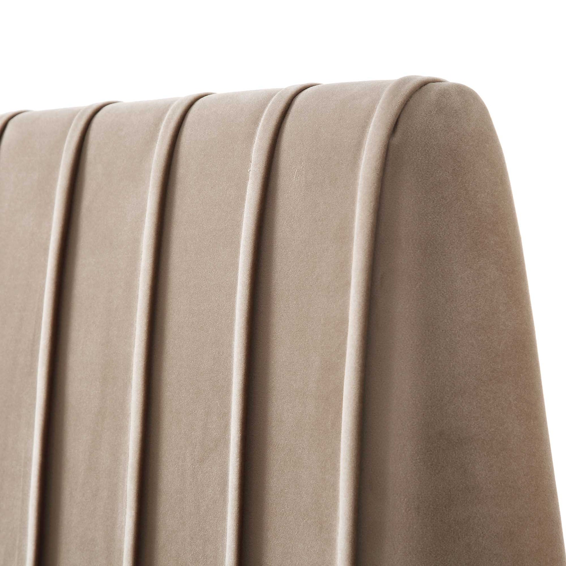 Helia Pleated Ottoman Bed with Storage, Taupe Velvet