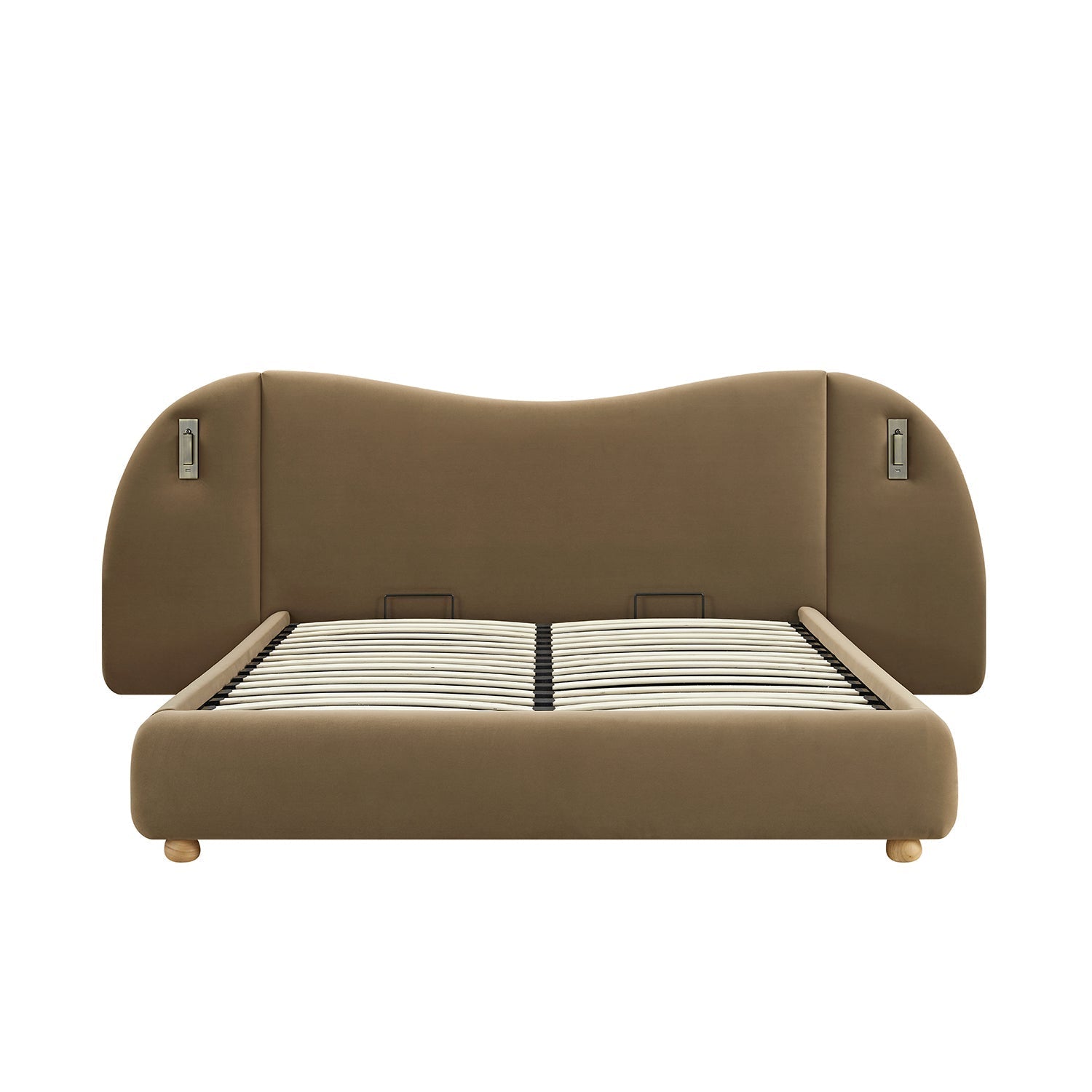 Egerie Extended Headboard Ottoman Bed with Storage, Hazel Velvet