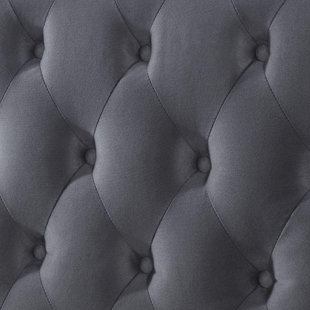 Velvet Sleigh Scroll Footboard Bed Frame