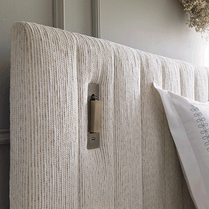 Tremezzo Oversized Ottoman Bed with Storage, Beige Textured Fabric