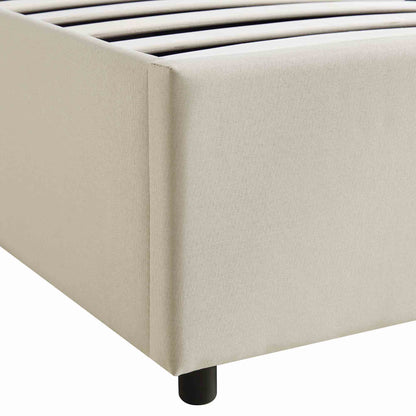 Pimlico End Opening Ottoman Bed with Storage Frame with Multi-colour LED Headboard (Beige Fabric)