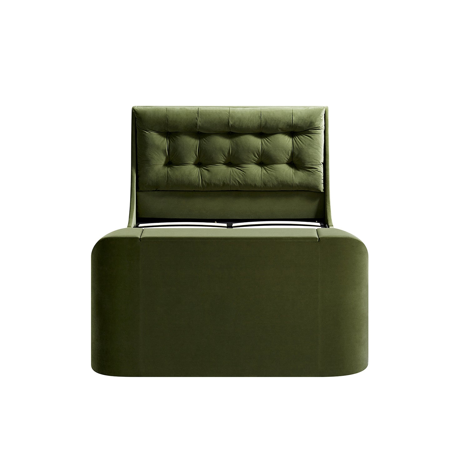 Hadley Moss Green Velvet TV Bed with Ottoman Storage