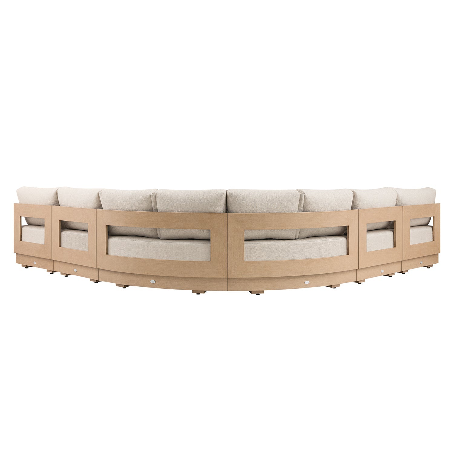 Jardin Aluminium Outdoor Modular 6-Piece Curved Corner Sofa Set, Natural