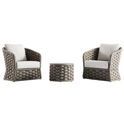 Positano Wide Rope Bistro Set, Taupe
