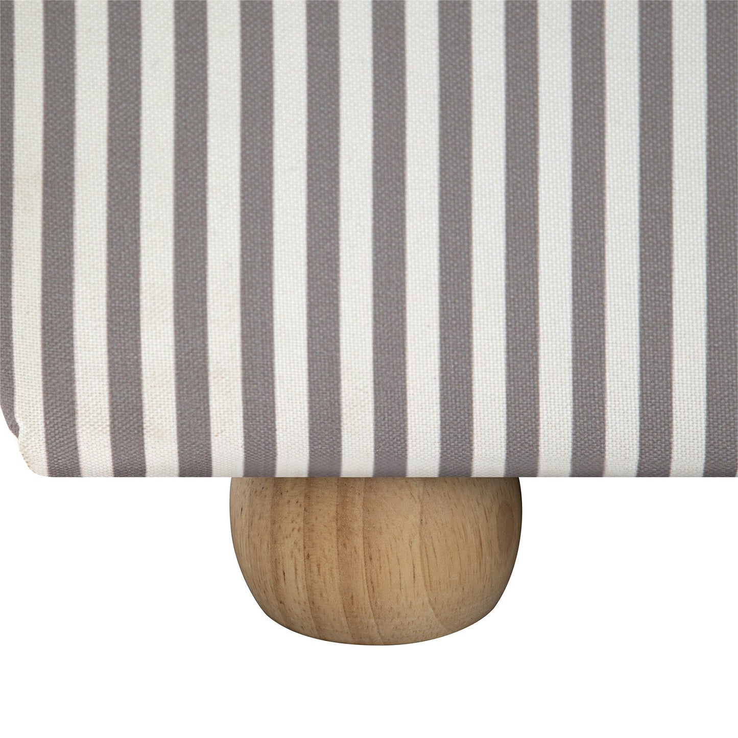 Egerie Curved Headboard Light Taupe Striped Fabric Ottoman Bed with Storage