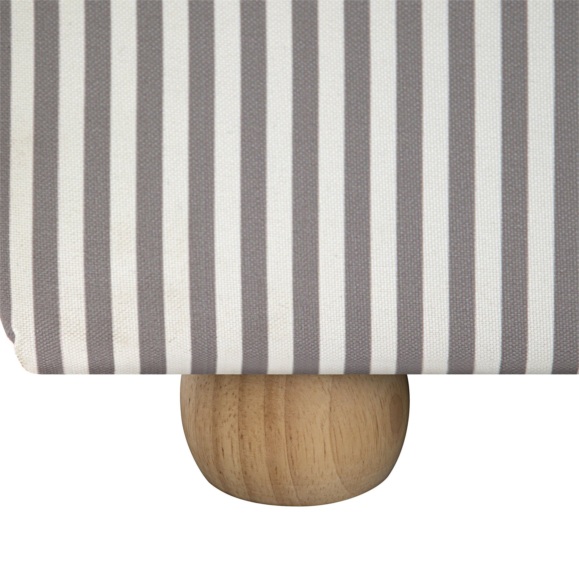 Egerie Curved Headboard Light Taupe Striped Fabric Ottoman Bed with Storage
