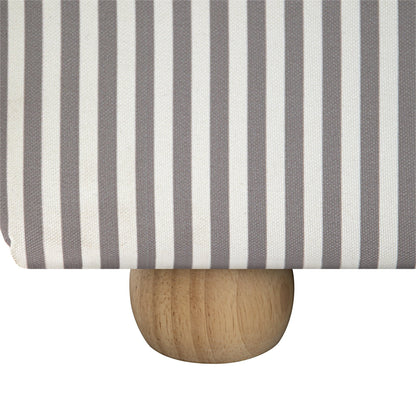 Egerie Curved Headboard Light Taupe Striped Fabric Ottoman Bed with Storage