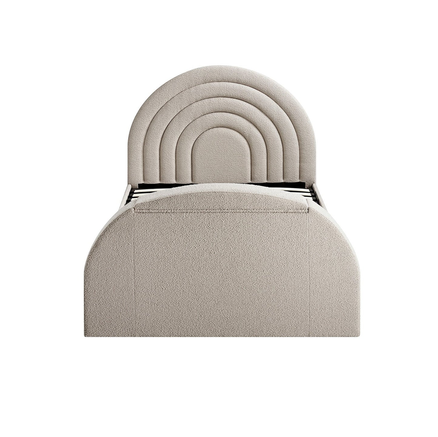 Archer Taupe Boucle TV Bed with Ottoman Storage