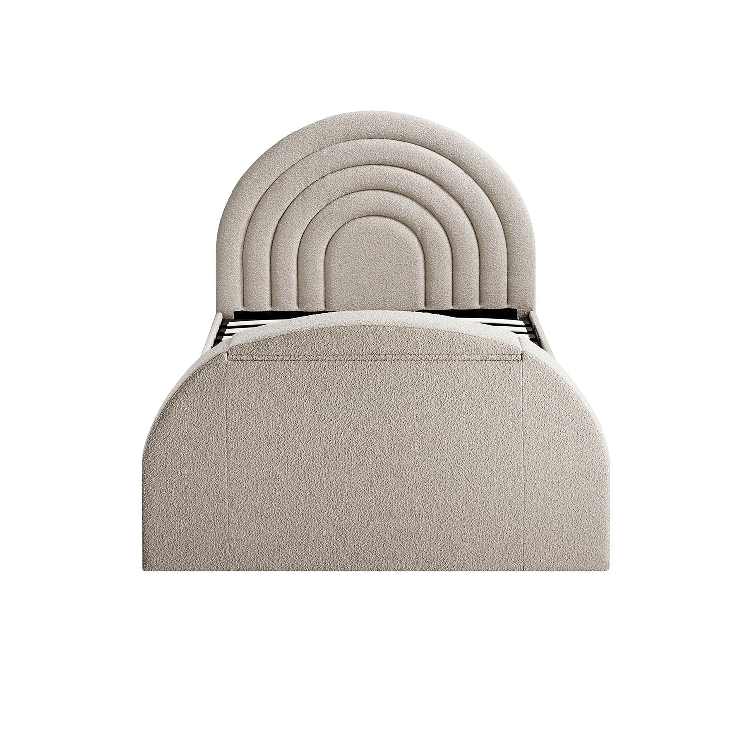 Archer Taupe Boucle TV Bed with Ottoman Storage