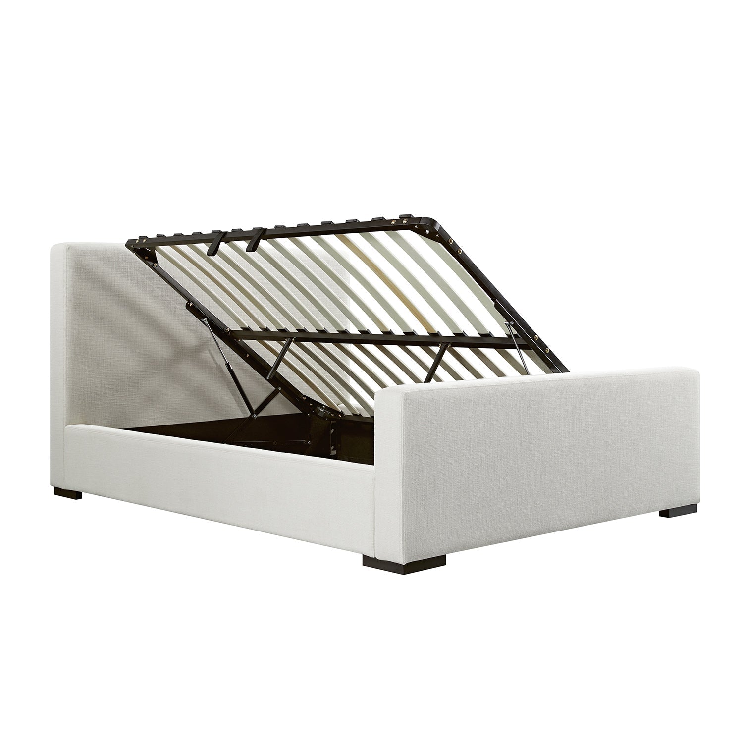 Antoine Side-Opening Ottoman Bed with Storage, Ivory Linen Blend