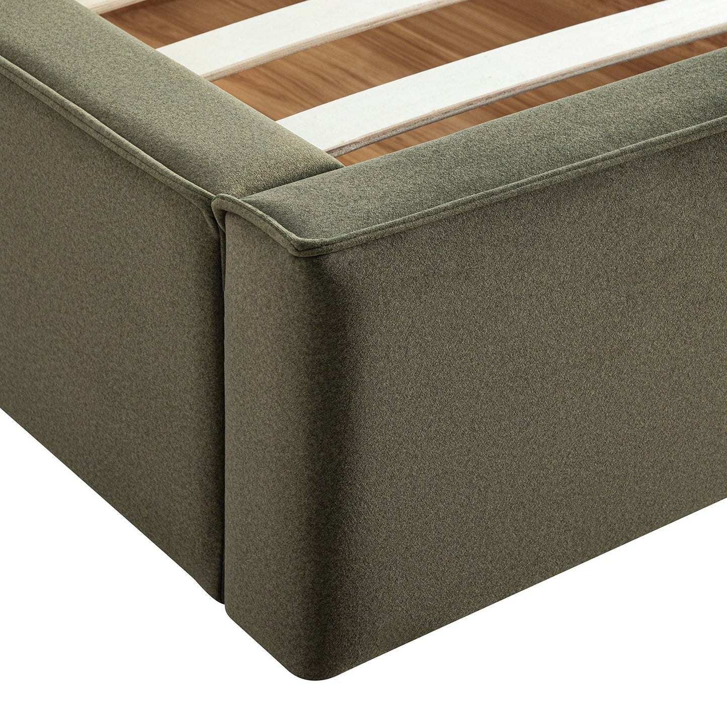 Forte Drawer Bed with Storage, Dried Herb Mohair