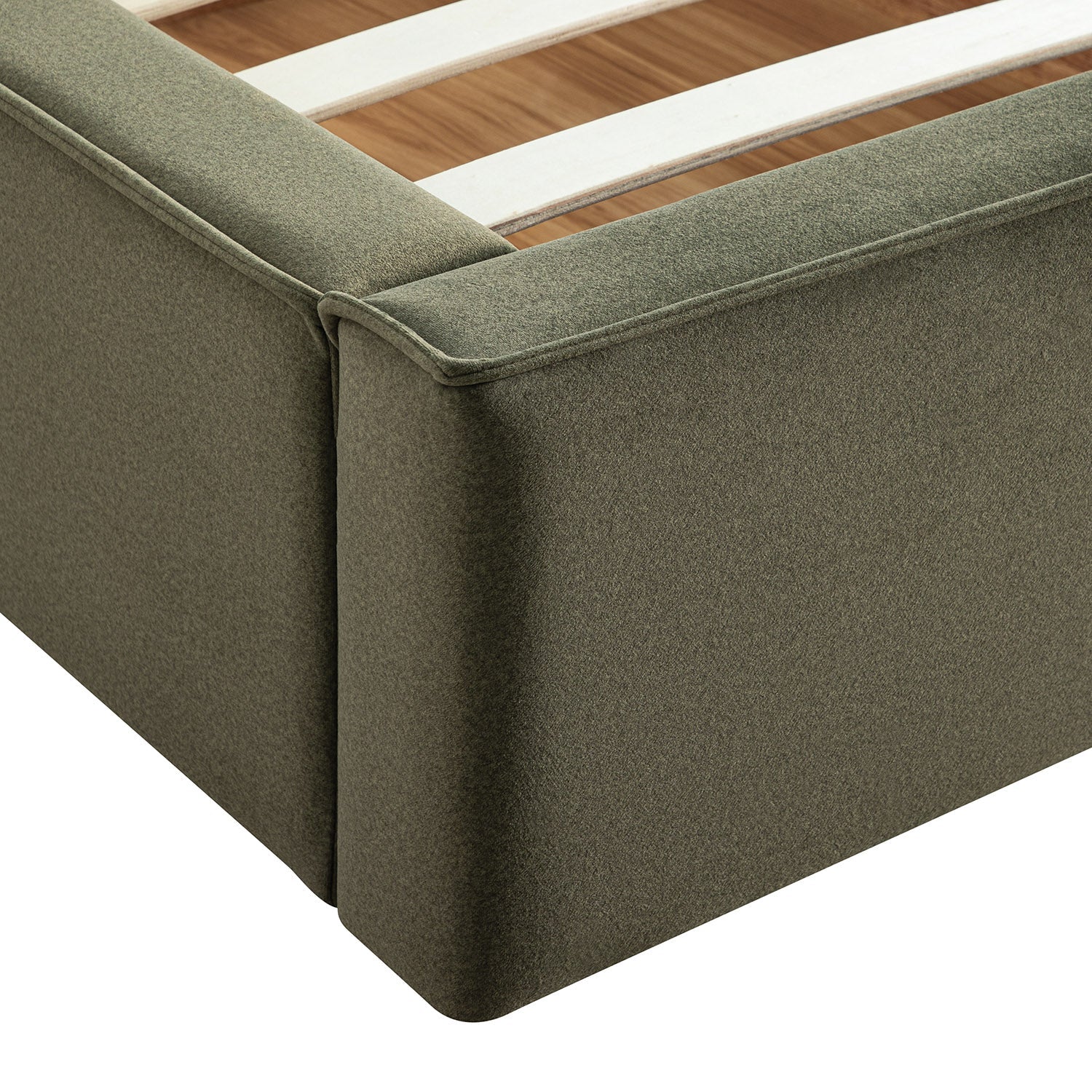 Forte Drawer Bed with Storage, Dried Herb Mohair