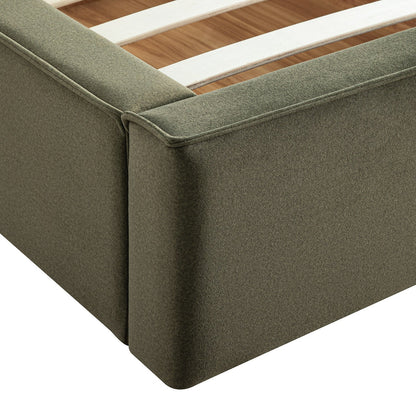 Forte Drawer Bed with Storage, Dried Herb Mohair