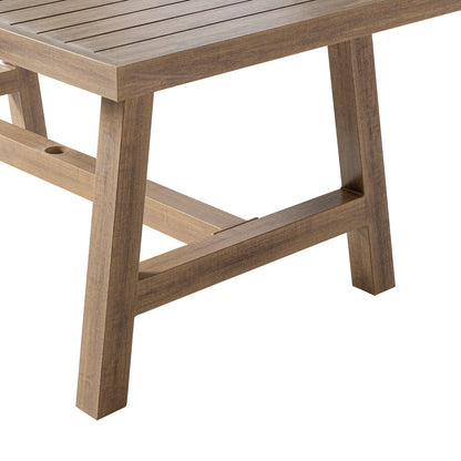 Manresa Rope 6-Seater Rectangular Garden Dining Set, Natural and Grey