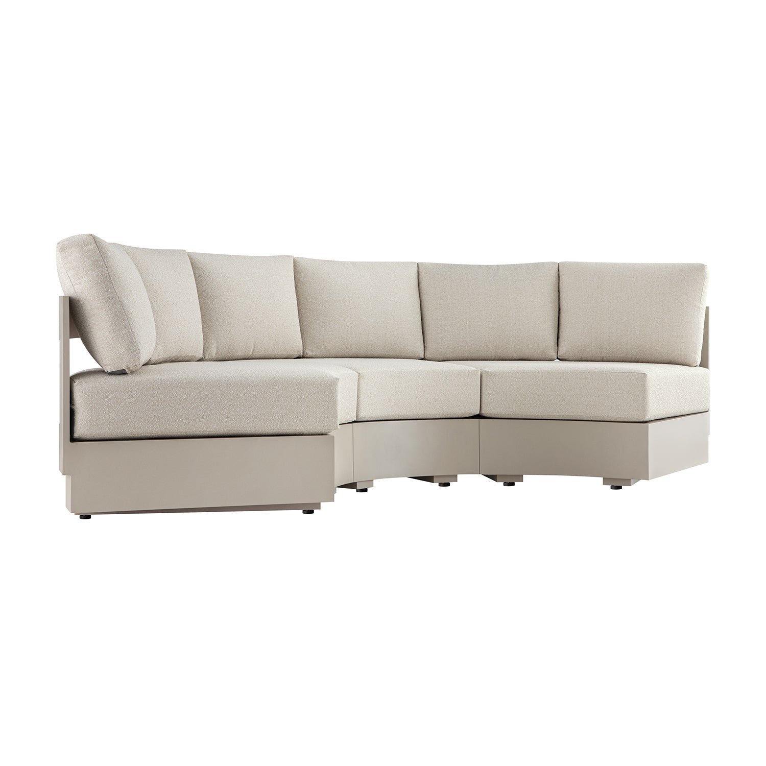 Jardin Aluminium Outdoor Modular Large 3-Piece Curved Sofa Set, Pumice
