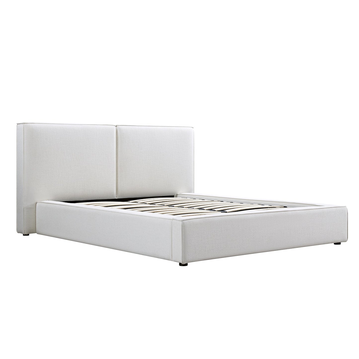 Claudine Ottoman Bed with Storage, Beige Linen