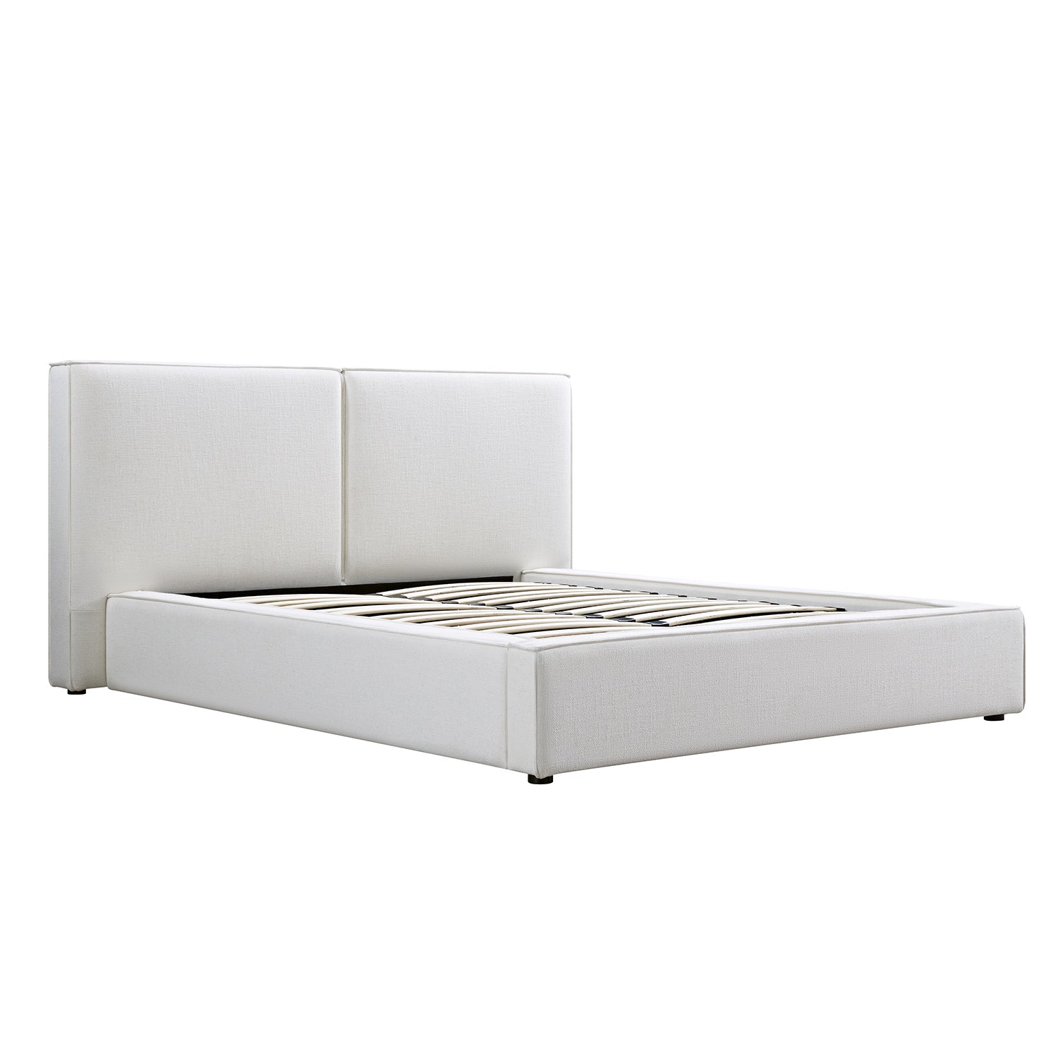 Claudine Ottoman Bed with Storage, Beige Linen