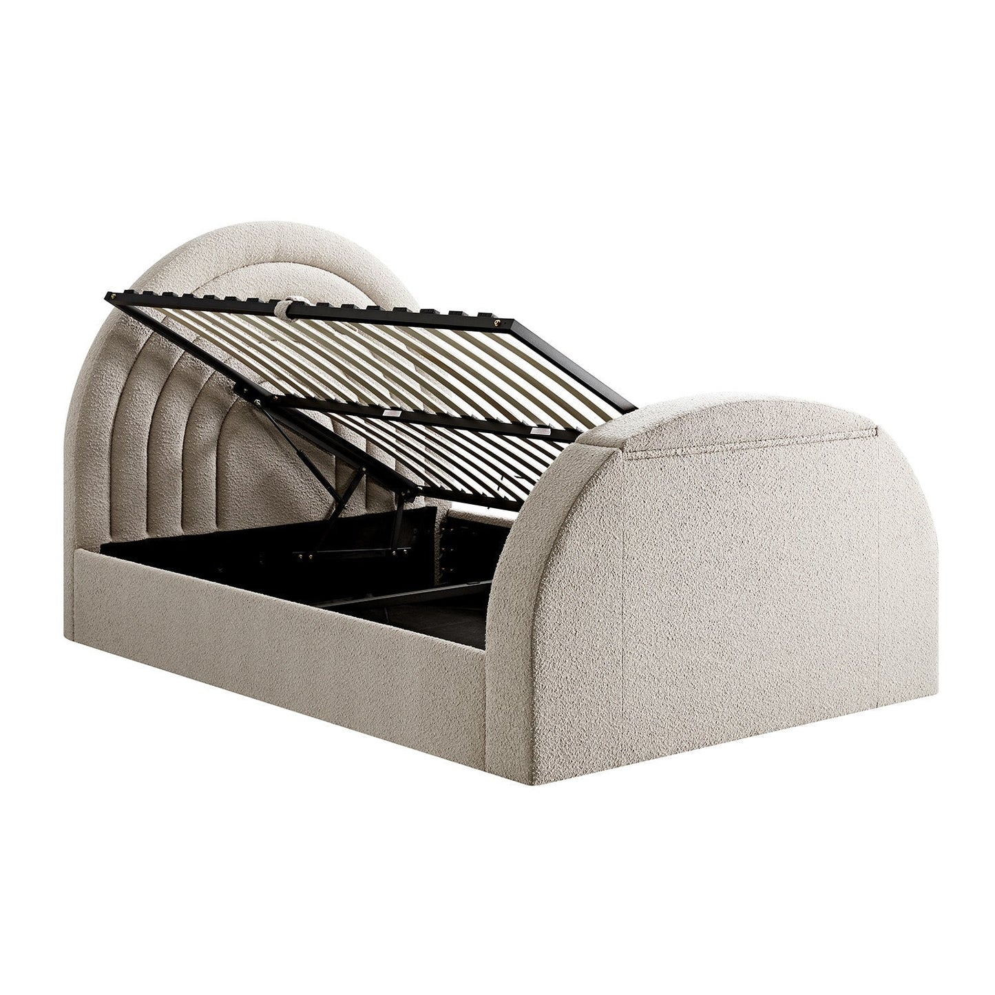 Archer Taupe Boucle TV Bed with Ottoman Storage