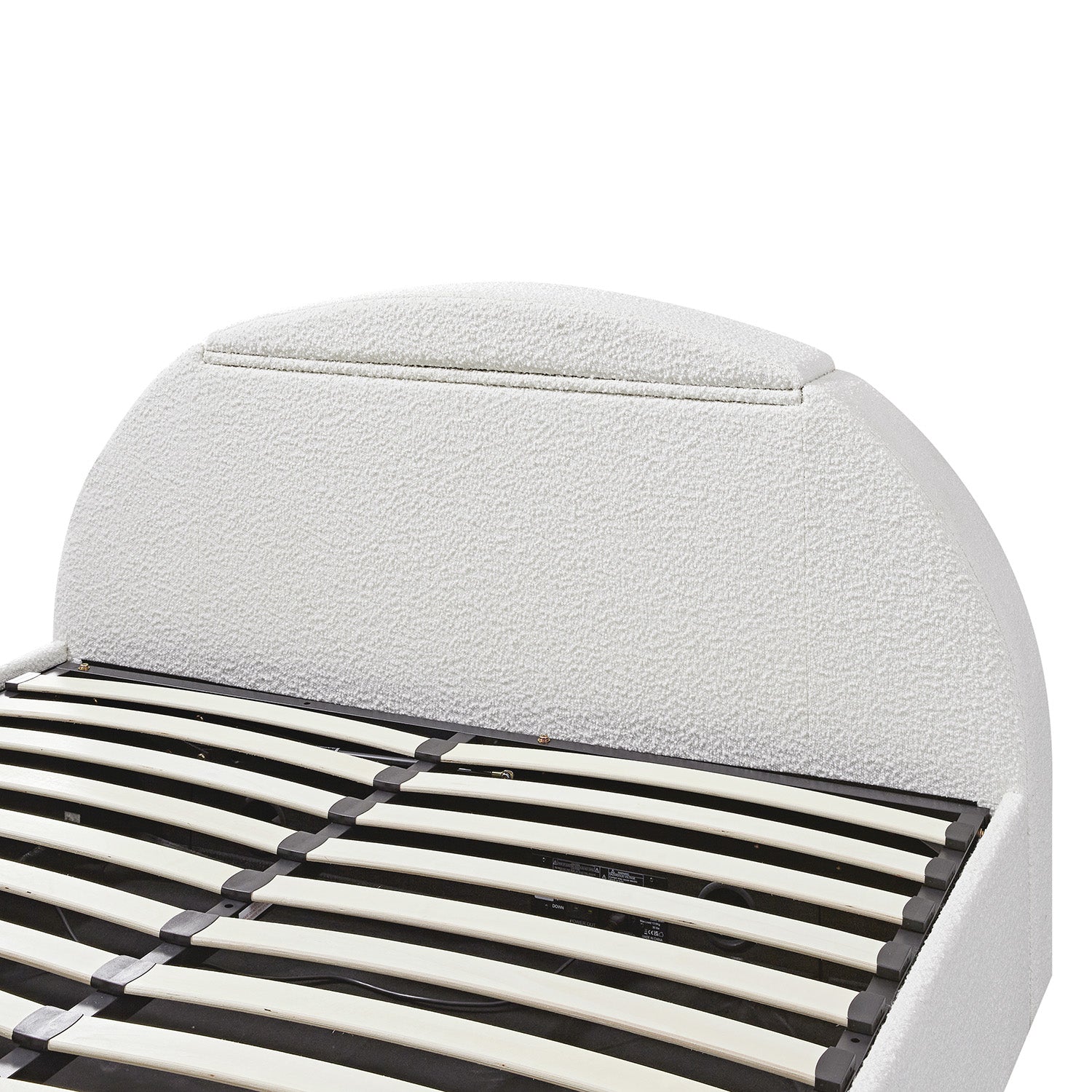 Archer White Boucle TV Bed with Ottoman Storage