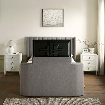 Wilton Grey Fabric TV Bed with Ottoman Storage