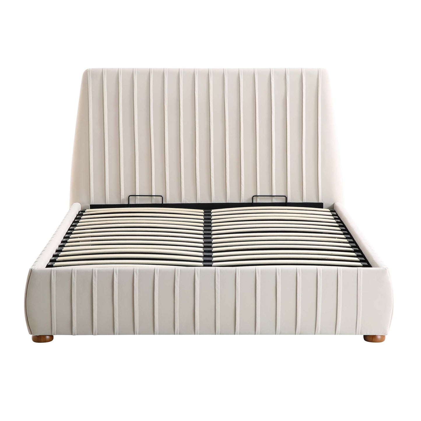 Helia Pleated Ottoman Bed with Storage, Champagne Velvet