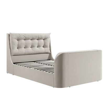 Hadley Champagne Velvet TV Bed with Ottoman Storage
