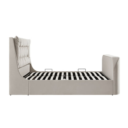 Hadley Champagne Velvet TV Bed with Ottoman Storage