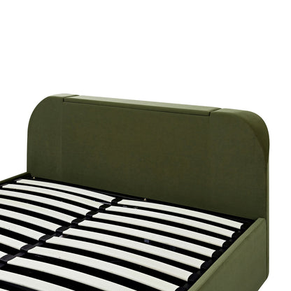 Hadley Moss Green Velvet TV Bed with Ottoman Storage
