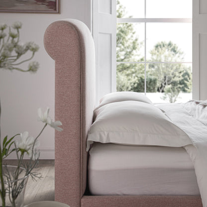 Porchester Ottoman Bed with Storage, Sleigh, Rosewater Pink Fabric