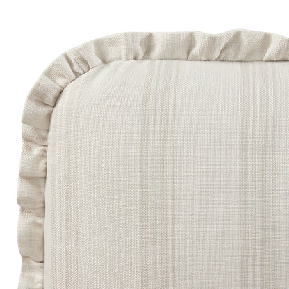 Celeste Upholstered Bed with Storage with Ruffled Headboard, Seashell Stripe