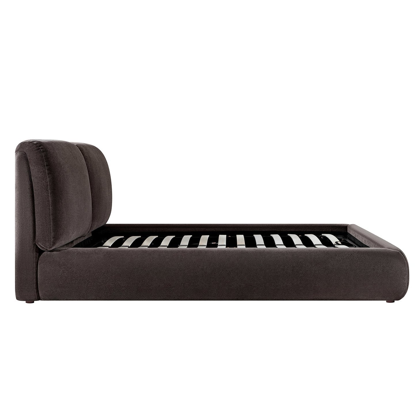 Thera Pillow Headboard Upholstered Bed, Cocoa Chenille