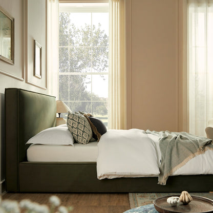 Forte Drawer Bed with Storage, Dried Herb Mohair