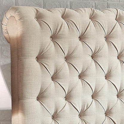 Chesterfield Cream Sleigh Bed Frame