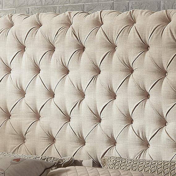 Chesterfield Cream Sleigh Bed Frame