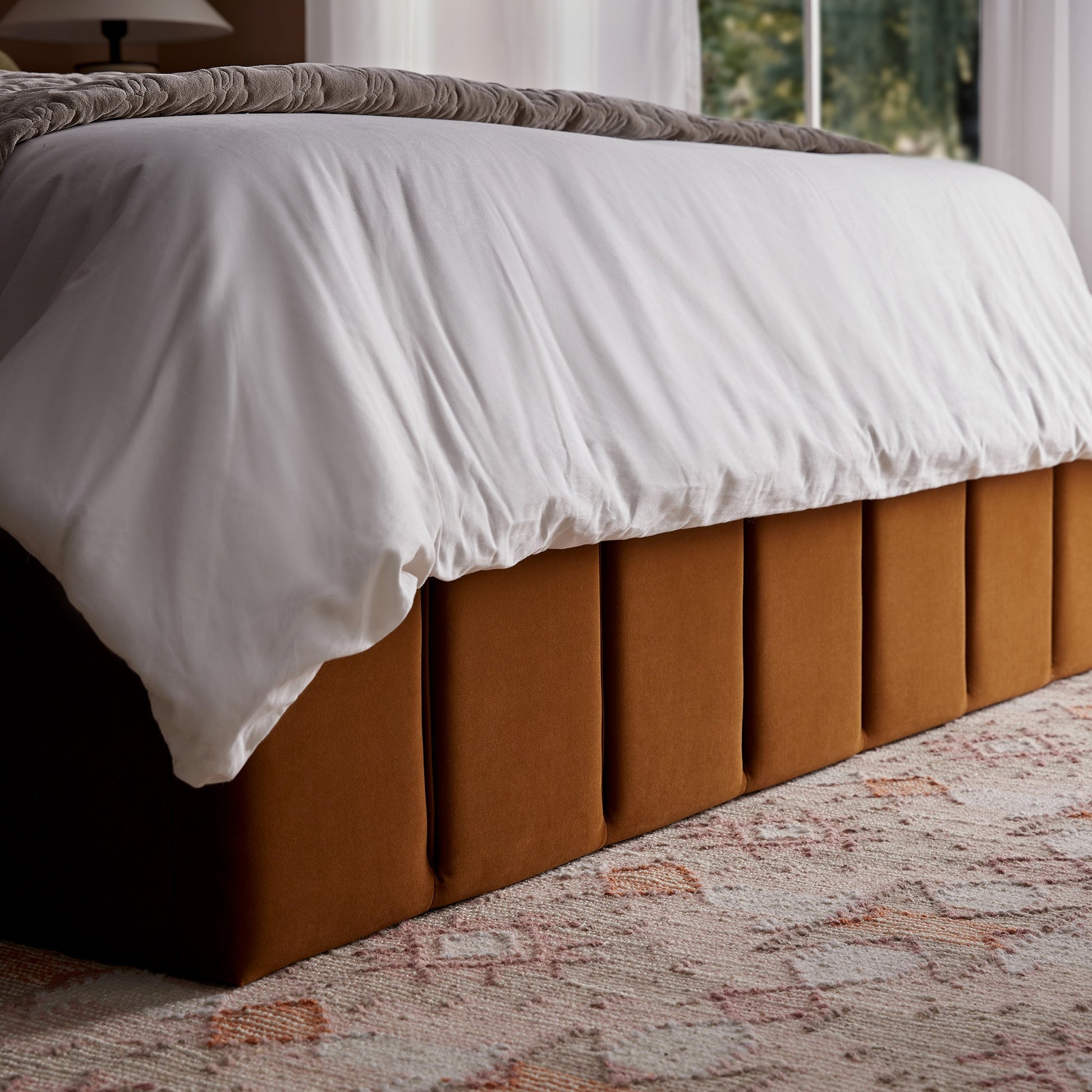 Hana Ottoman Bed with Storage, Cinnamon Velvet