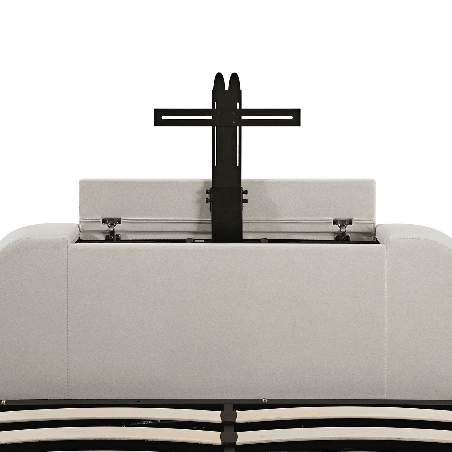 Hadley Champagne Velvet TV Bed with Ottoman Storage