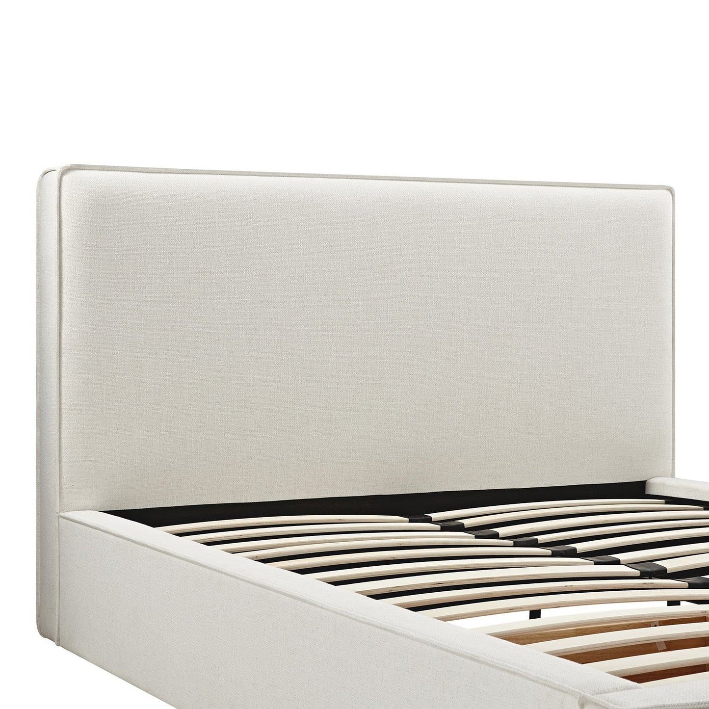 Forte Drawer Bed with Storage, Beige Linen Blend