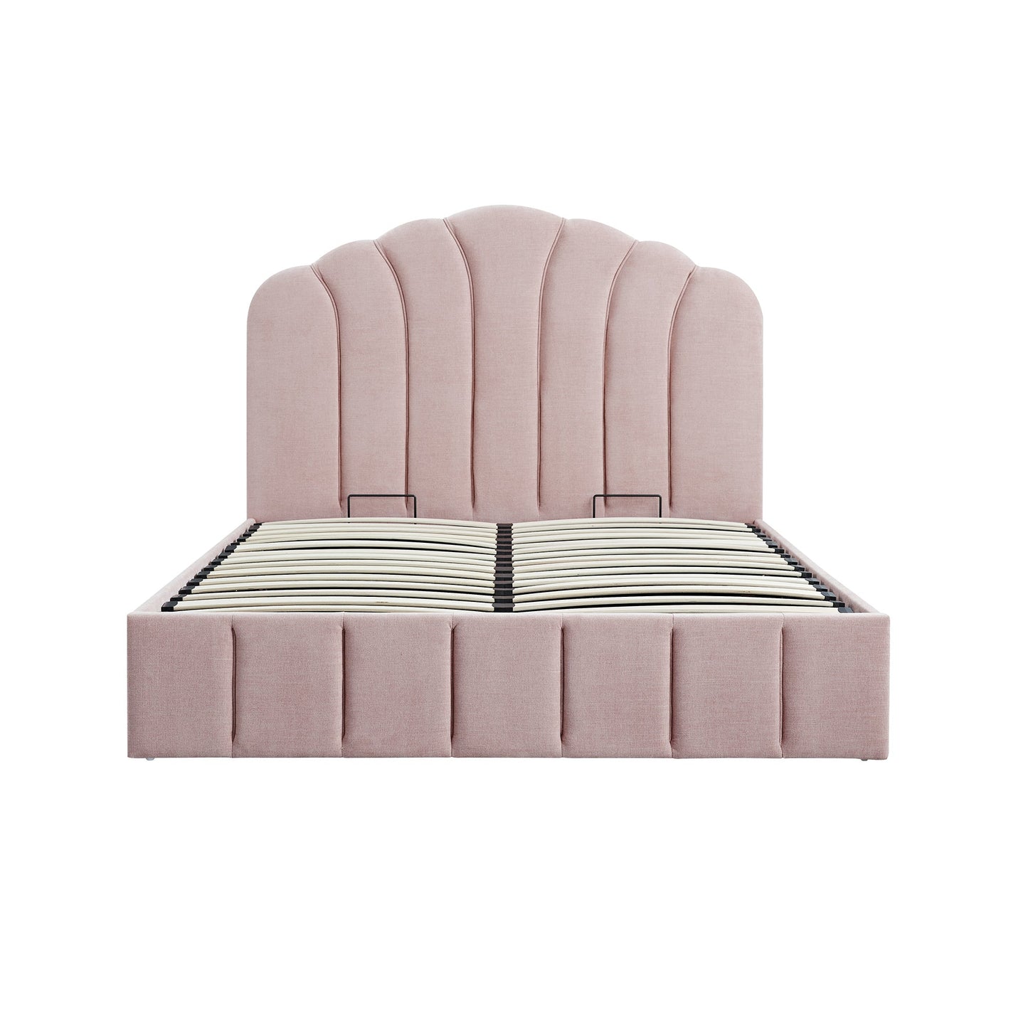 Hana Ottoman Bed with Storage, Petal Pink Chenille