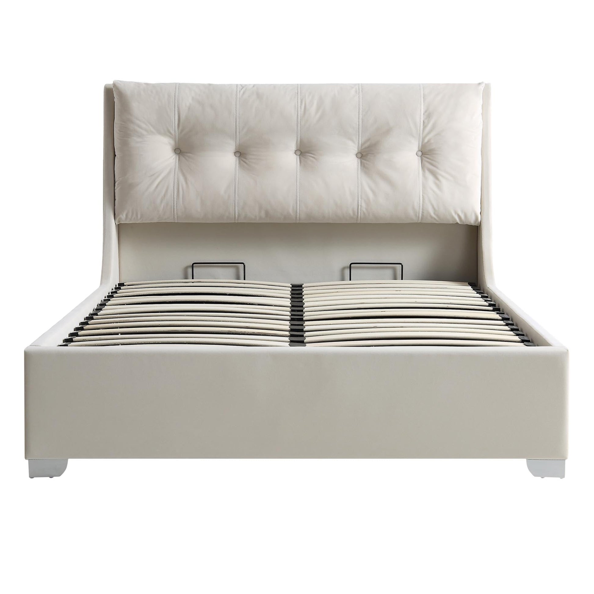 Hadley Champagne Velvet Ottoman Bed with Storage