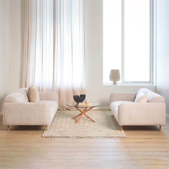 Set of 2 Ashford 2.5-Seater Sofas – Hadley Beige Upholstery