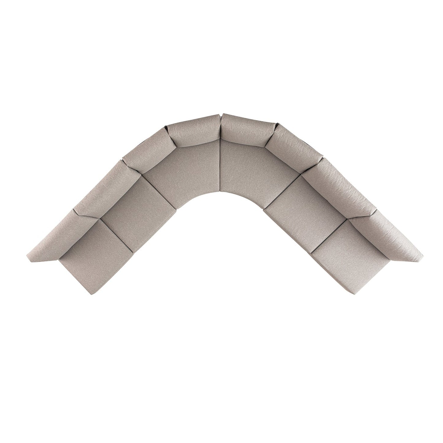 Jardin Aluminium Outdoor Modular 6-Piece Curved Corner Sofa Set, Granite