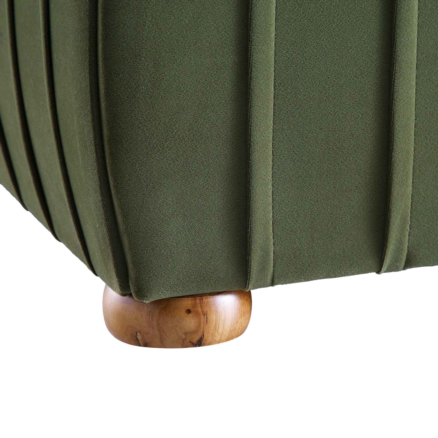 Helia Pleated Ottoman Bed with Storage, Moss Green Velvet