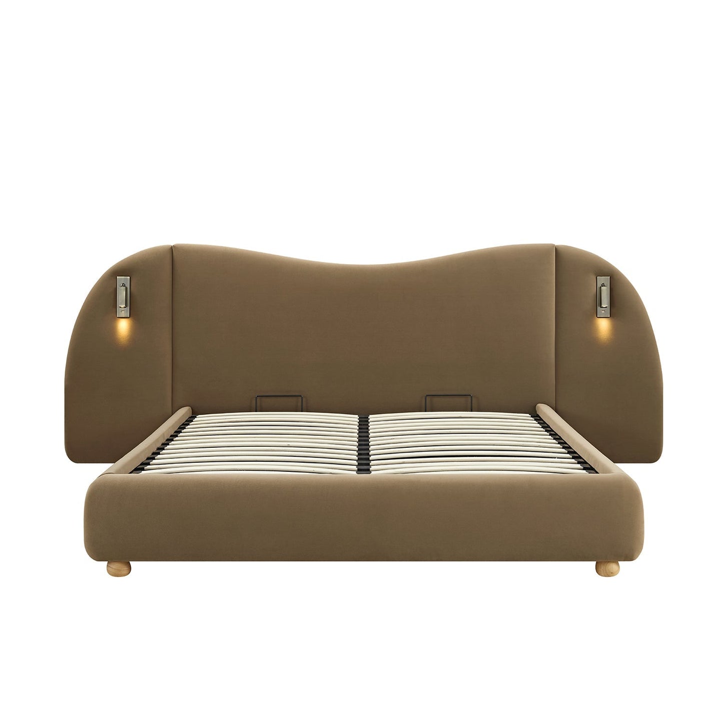 Egerie Extended Headboard Ottoman Bed with Storage, Hazel Velvet