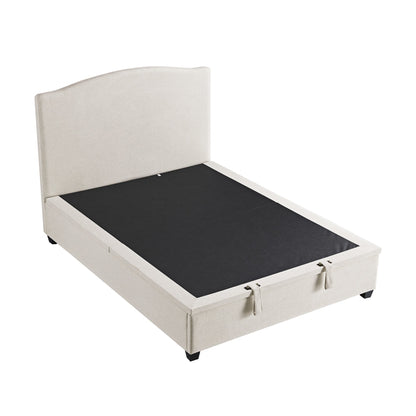 Chilworth Upholstered Ottoman Bed with Storage, Ivory Weave Fabric