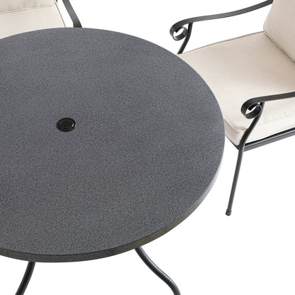 Haymes Indoor and Outdoor Metal 4-Seater Round Dining Set, Beige