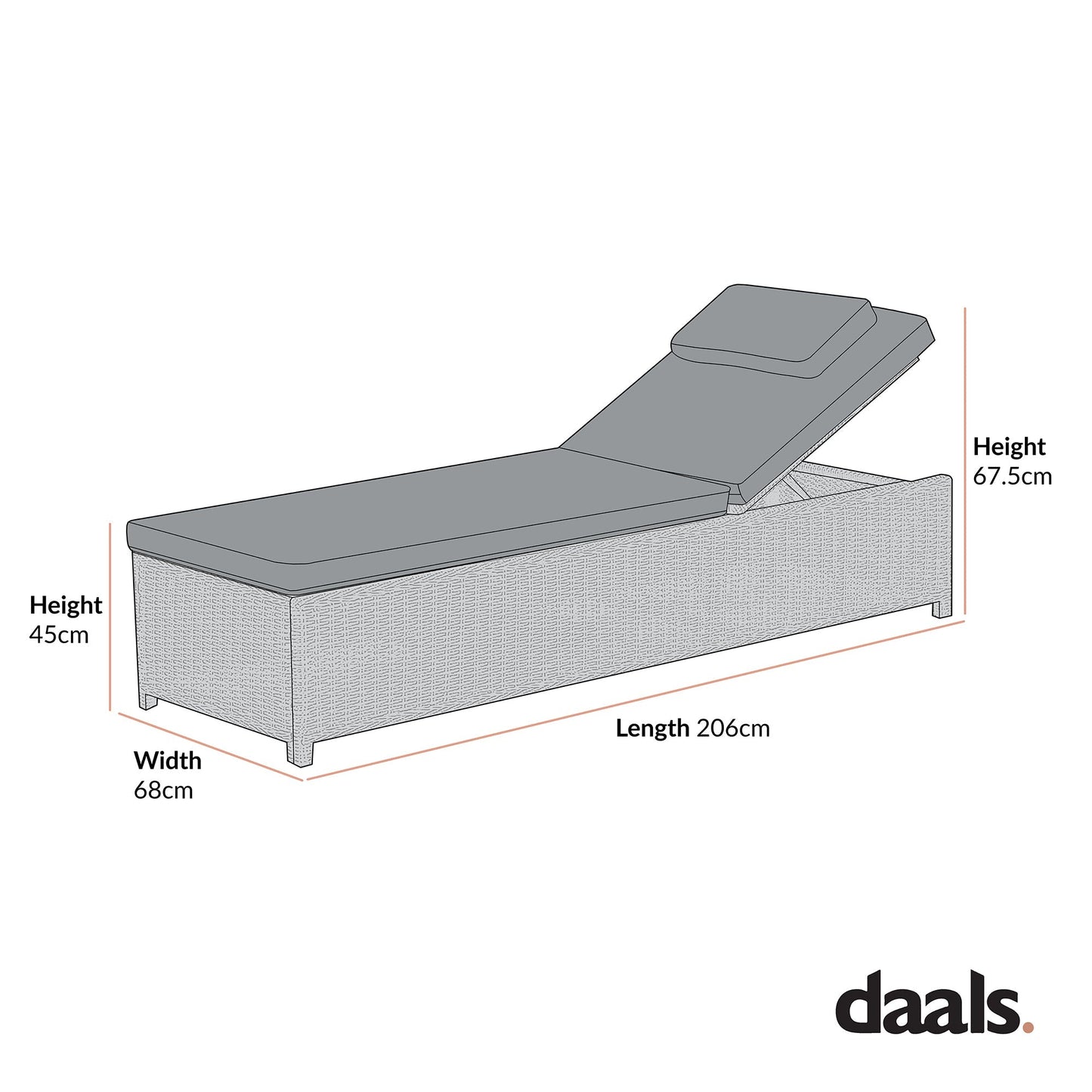 Hampshire Round Wicker Rattan Sun Lounger, Natural