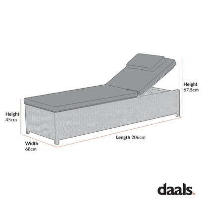 Hampshire Round Wicker Rattan Sun Lounger, Natural