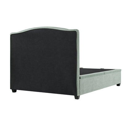 Chilworth Upholstered Ottoman Bed with Storage, Water Green Chenille