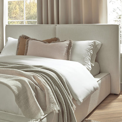 Claudine Ottoman Bed with Storage, Beige Linen